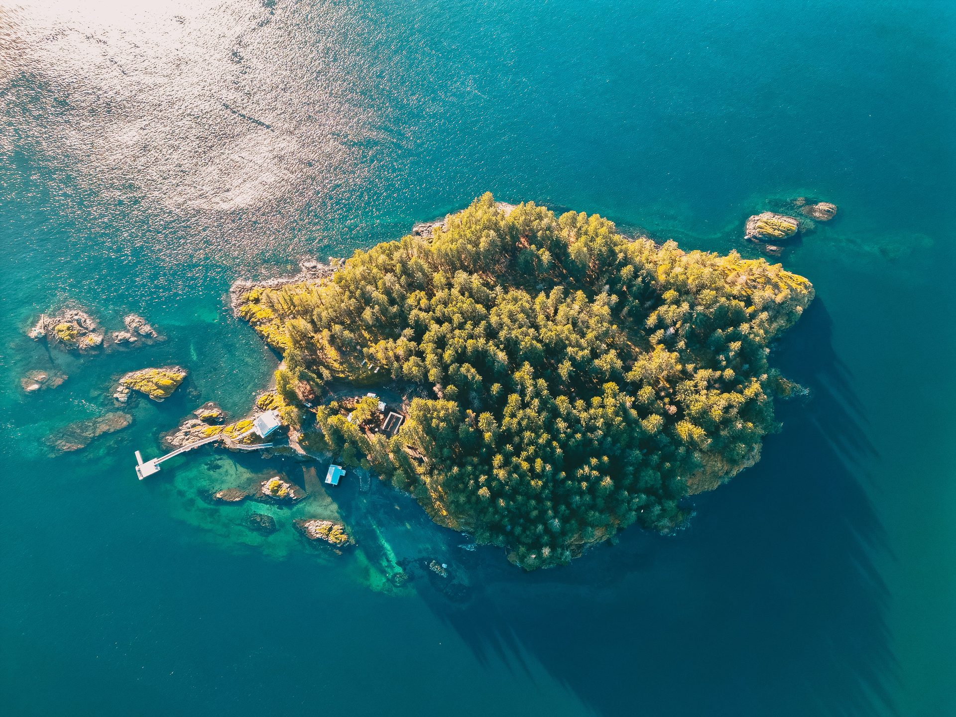 Top-down aerial of Grouse Island